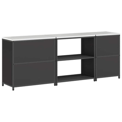 vidaXL Aufbewahrungsset für die Küche mit Regal 3 pcs Schwarz Stahl