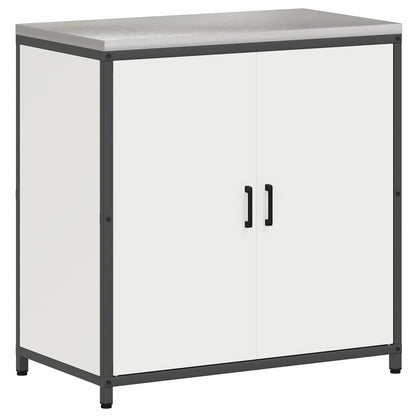 vidaXL Ensemble de rangement de cuisine avec étagère 3 pcs Blanc Acier
