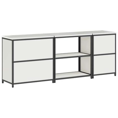 vidaXL Ensemble de rangement de cuisine avec étagère 3 pcs Blanc Acier
