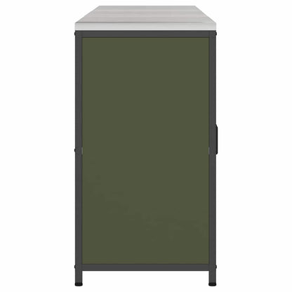 vidaXL Ensemble de rangement de cuisine avec étagère 3 pcs Vert olive Acier