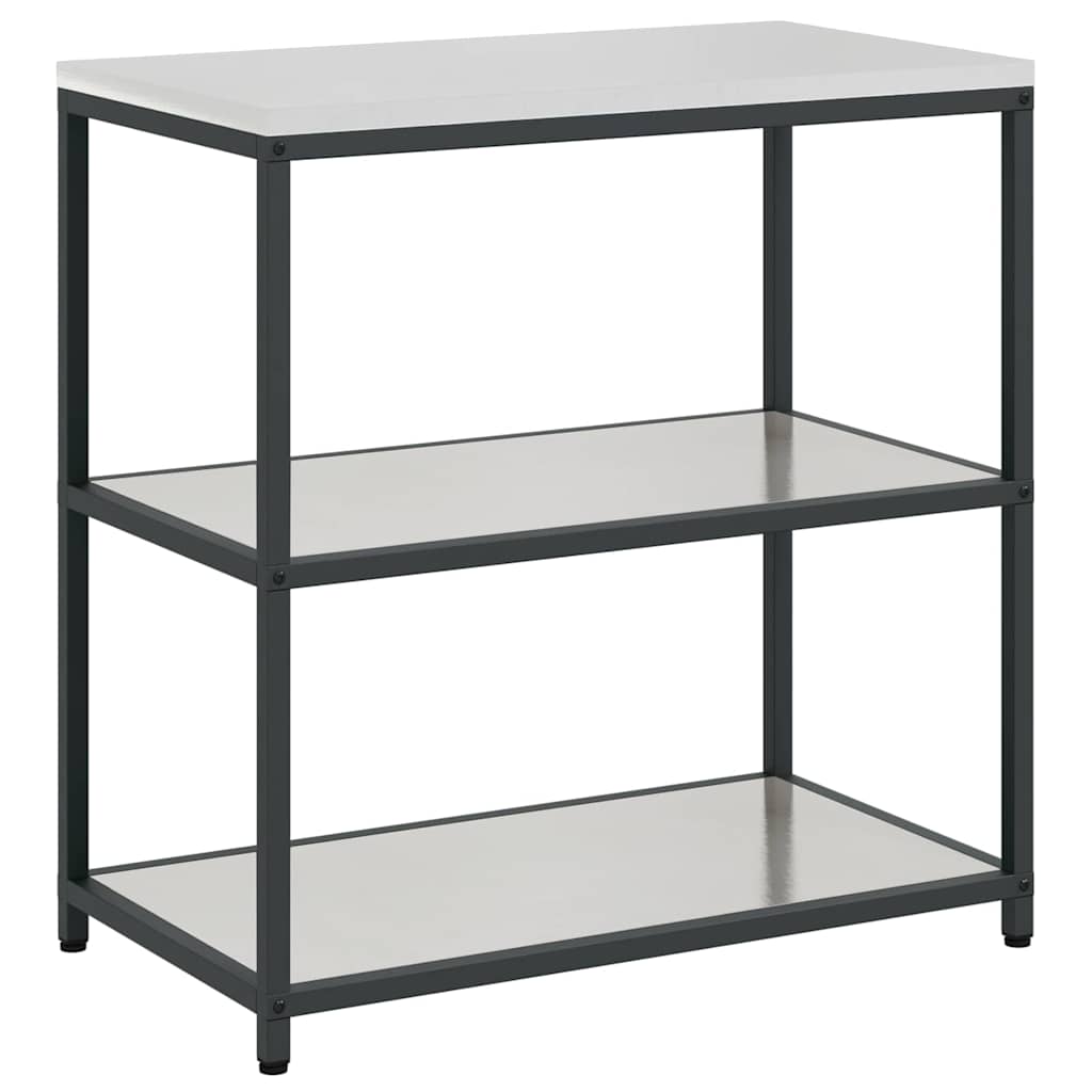 vidaXL Kit de rangement de cuisine avec étagère 3 pcs Argent Acier inoxydable