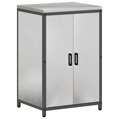 vidaXL Kit de rangement de cuisine avec étagère 3 pcs Argent Acier inoxydable