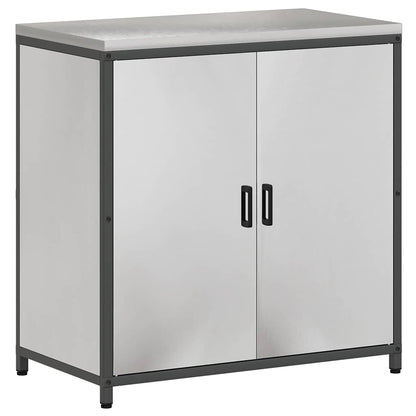 vidaXL Kit de rangement de cuisine avec étagère 3 pcs Argent Acier inoxydable
