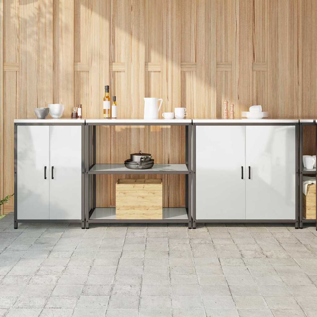 vidaXL Ensemble de rangement de cuisine 3 pcs Argent Acier galvanisé