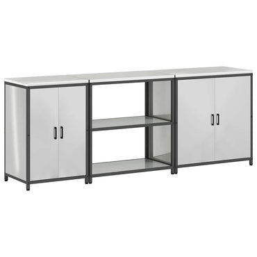 vidaXL Ensemble de rangement de cuisine 3 pcs Argent Acier galvanisé