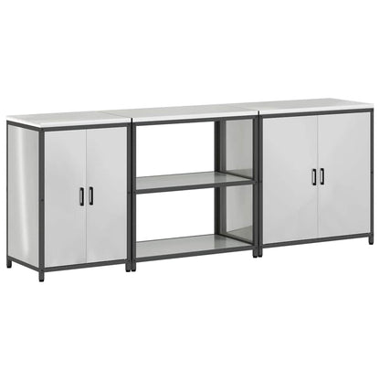 vidaXL Ensemble de rangement de cuisine 3 pcs Argent Acier galvanisé