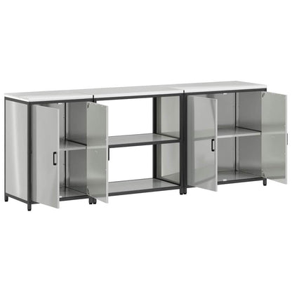 vidaXL Ensemble de rangement de cuisine 3 pcs Argent Acier galvanisé