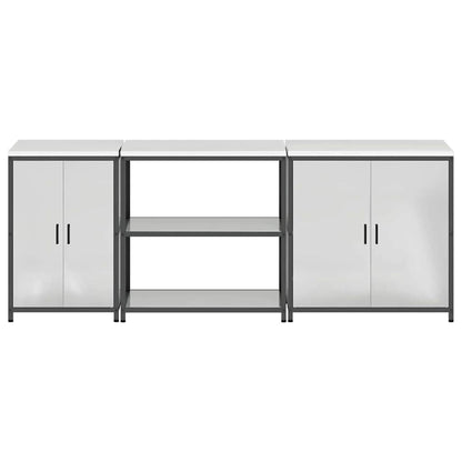 vidaXL Ensemble de rangement de cuisine 3 pcs Argent Acier galvanisé