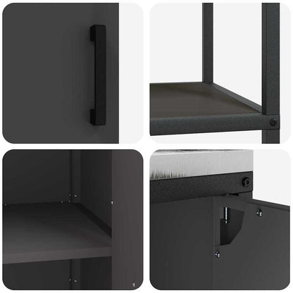 vidaXL Ensemble de rangement de cuisine avec étagère avec porte 2 pcs Noir