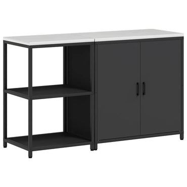 vidaXL Ensemble de rangement de cuisine avec étagère avec porte 2 pcs Noir