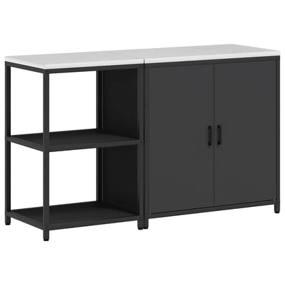 Aufbewahrungsset für die Küche mit Regal mit Tür 2 pcs Schwarz