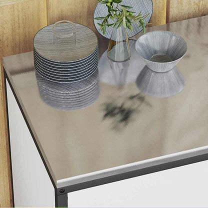 vidaXL Ensemble de rangement de cuisine 2 pcs Blanc Acier laminé à froid