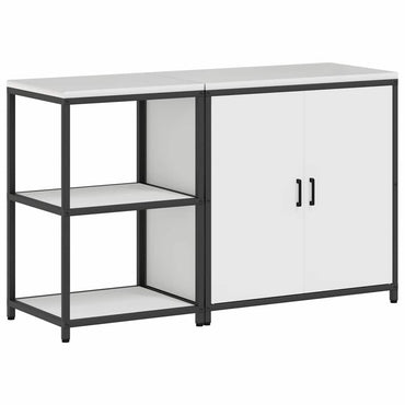 vidaXL Ensemble de rangement de cuisine 2 pcs Blanc Acier laminé à froid