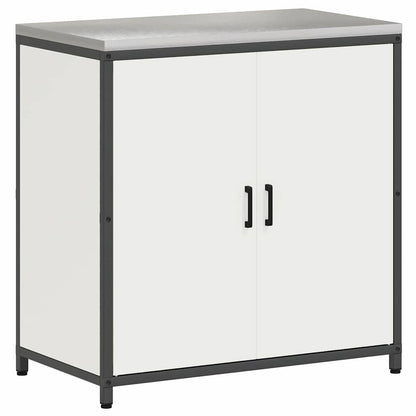 vidaXL Ensemble de rangement de cuisine 2 pcs Blanc Acier laminé à froid