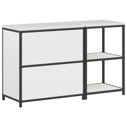 vidaXL Ensemble de rangement de cuisine 2 pcs Blanc Acier laminé à froid