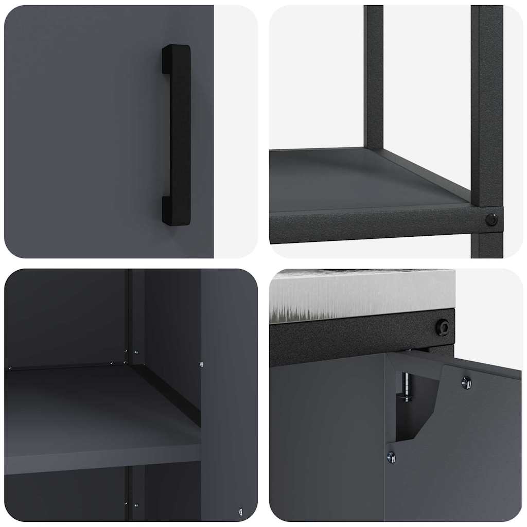 vidaXL Ensemble de rangement de cuisine avec étagère 2 pcs Anthracite