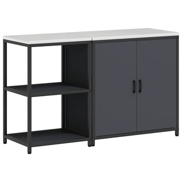 vidaXL Ensemble de rangement de cuisine avec étagère 2 pcs Anthracite