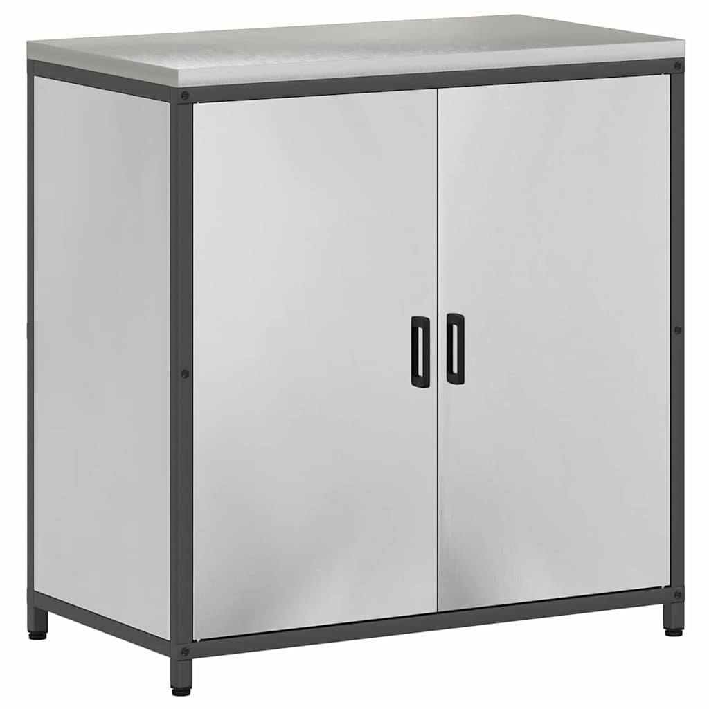 vidaXL Kit de rangement de cuisine avec étagère 2 pcs Argent Acier inoxydable