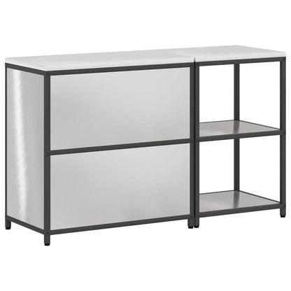 vidaXL Kit de rangement de cuisine avec étagère 2 pcs Argent Acier inoxydable