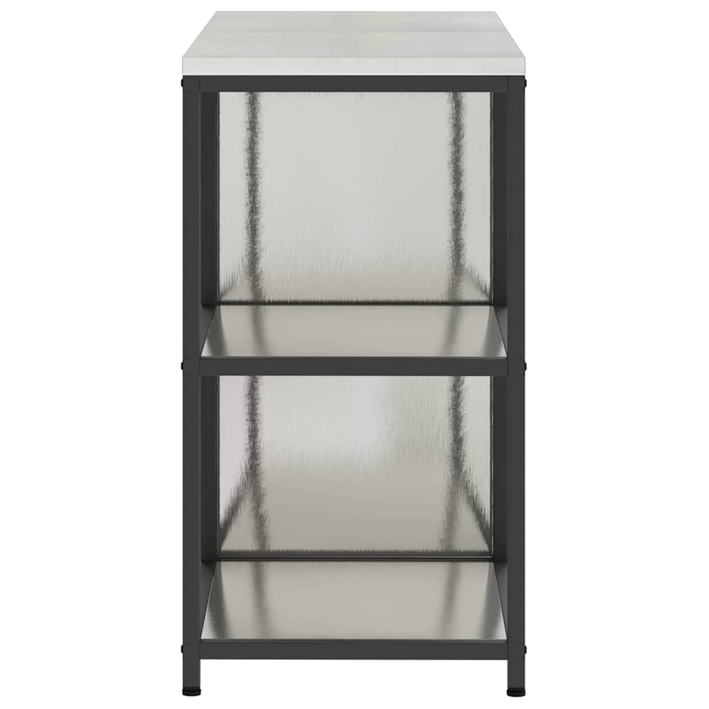 vidaXL Kit de rangement de cuisine avec étagère 2 pcs Argent Acier inoxydable