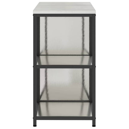 vidaXL Kit de rangement de cuisine avec étagère 2 pcs Argent Acier inoxydable