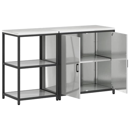 vidaXL Set de rangement de cuisine 2 pcs Acier galvanisé argenté
