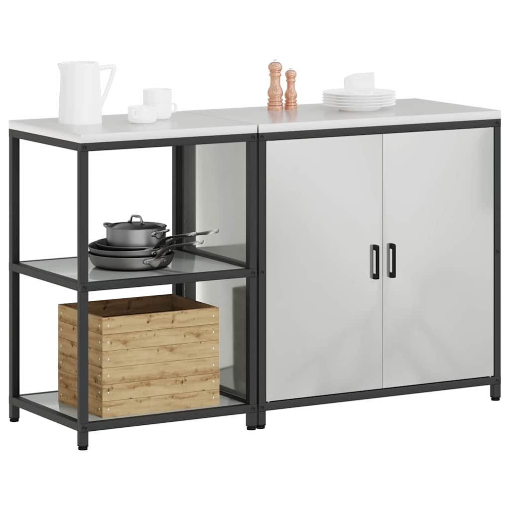vidaXL Set de rangement de cuisine 2 pcs Acier galvanisé argenté