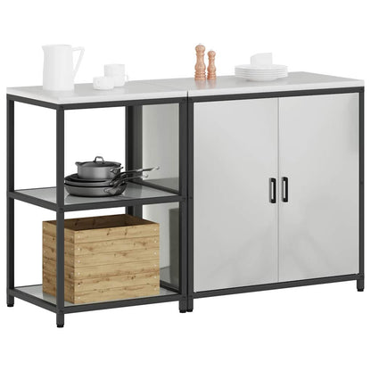 vidaXL Set de rangement de cuisine 2 pcs Acier galvanisé argenté