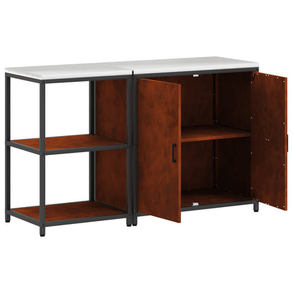 vidaXL Ensemble de rangement de cuisine 2 pcs Acier corten