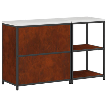 vidaXL Ensemble de rangement de cuisine 2 pcs Acier corten