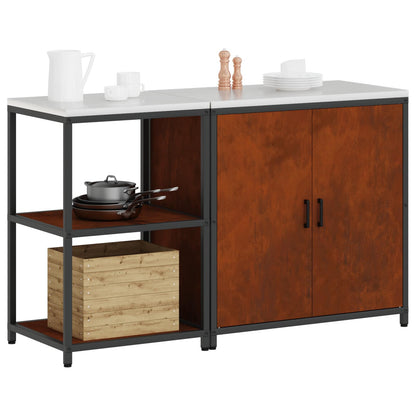 vidaXL Ensemble de rangement de cuisine 2 pcs Acier corten