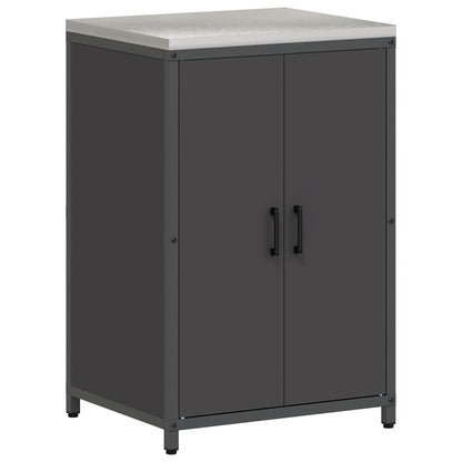 vidaXL Ensemble de rangement de cuisine avec étagère avec porte 2 pcs Noir
