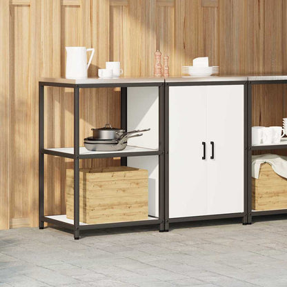 vidaXL Aufbewahrungsset für die Küche 2 pcs Weiß Kaltgewalzter Stahl