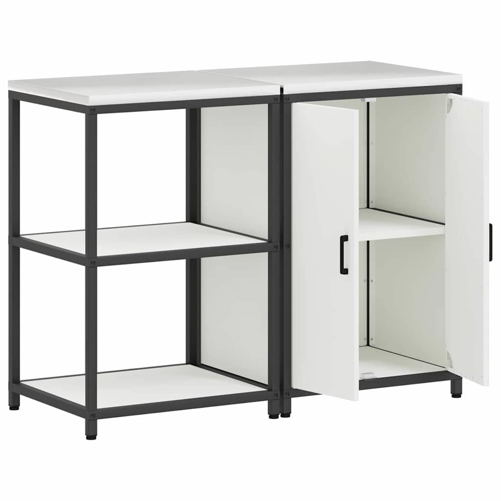 vidaXL Aufbewahrungsset für die Küche 2 pcs Weiß Kaltgewalzter Stahl