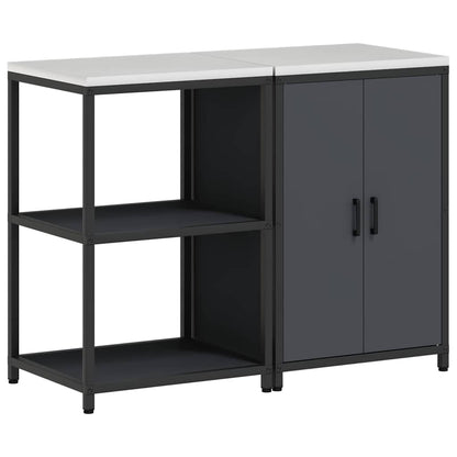 vidaXL Aufbewahrungsset für die Küche mit Regal 2 pcs Anthrazit