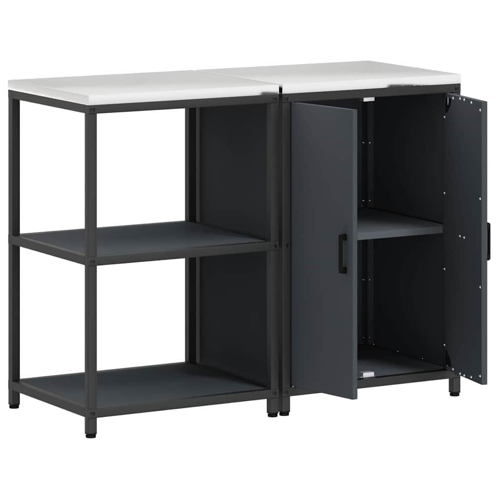 vidaXL Aufbewahrungsset für die Küche mit Regal 2 pcs Anthrazit