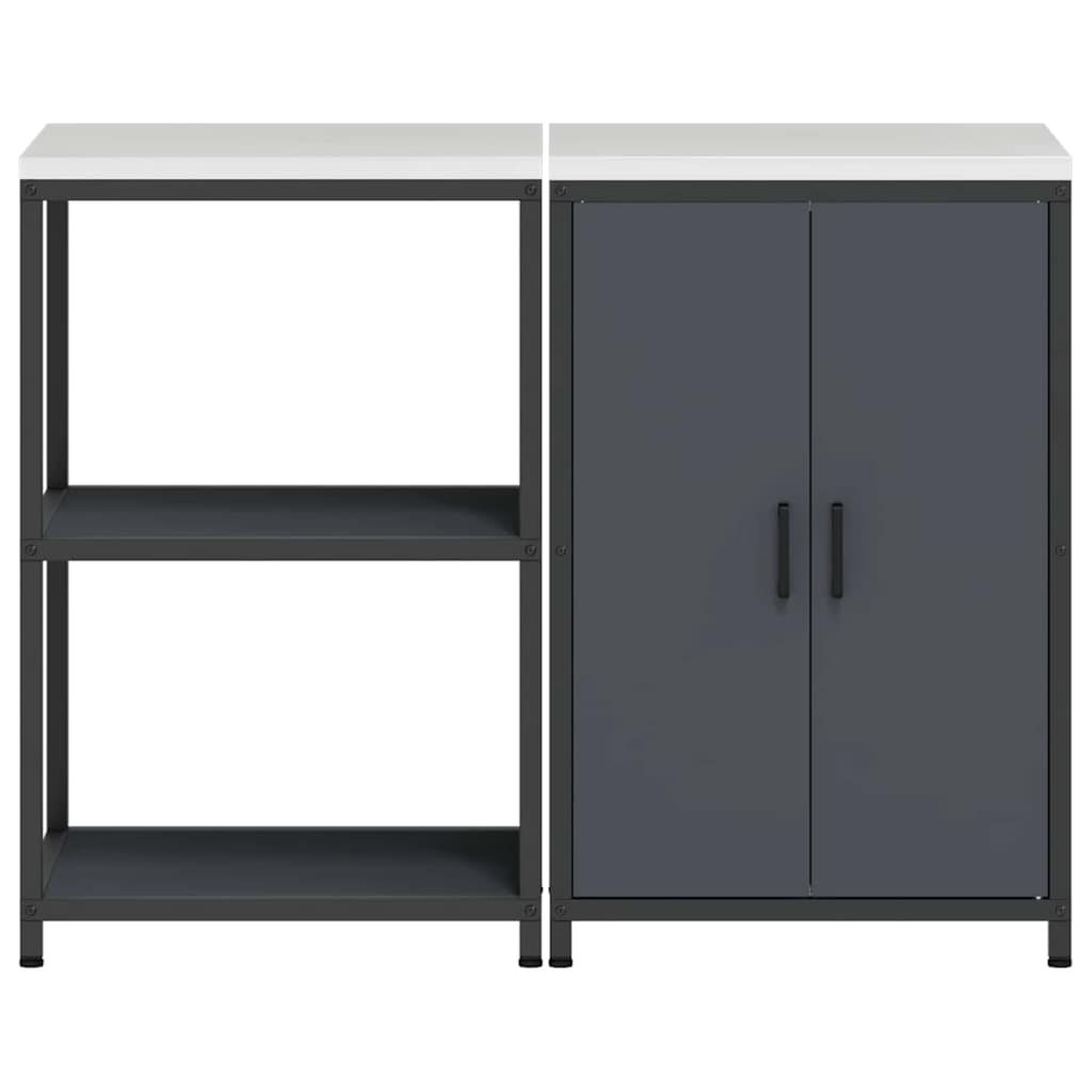 vidaXL Aufbewahrungsset für die Küche mit Regal 2 pcs Anthrazit
