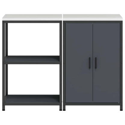 vidaXL Aufbewahrungsset für die Küche mit Regal 2 pcs Anthrazit