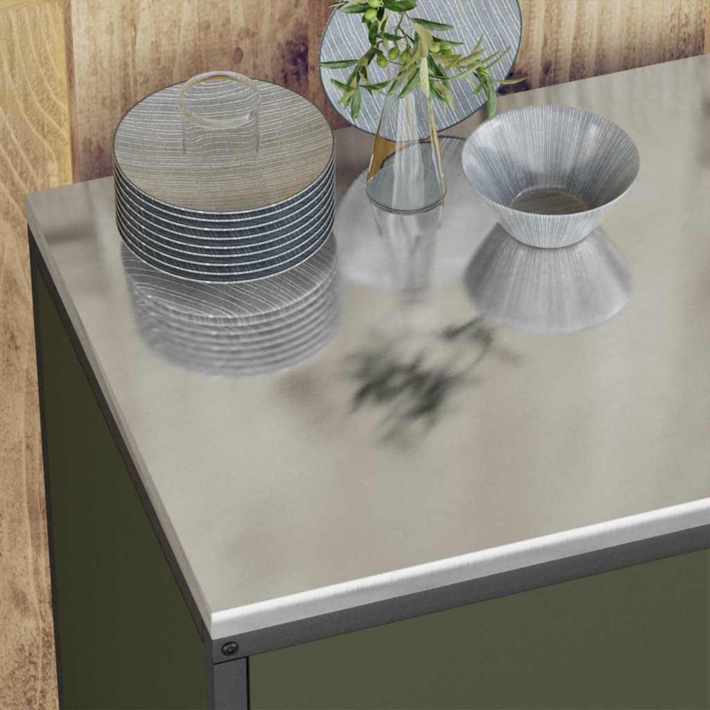 vidaXL Aufbewahrungsset für die Küche mit Regal 2 pcs Olive Grün
