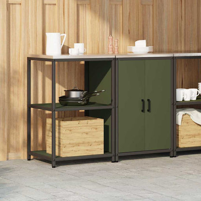 vidaXL Aufbewahrungsset für die Küche mit Regal 2 pcs Olive Grün