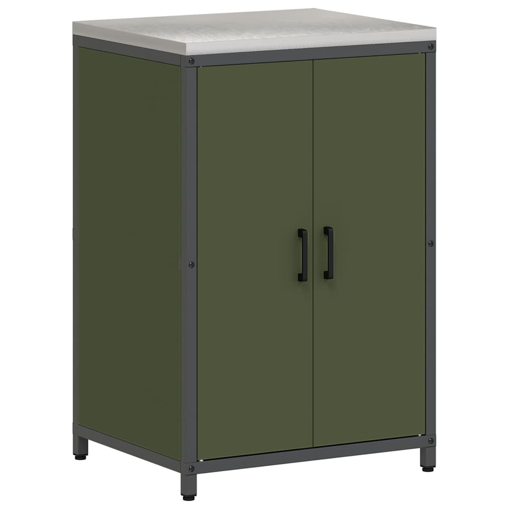 vidaXL Aufbewahrungsset für die Küche mit Regal 2 pcs Olive Grün