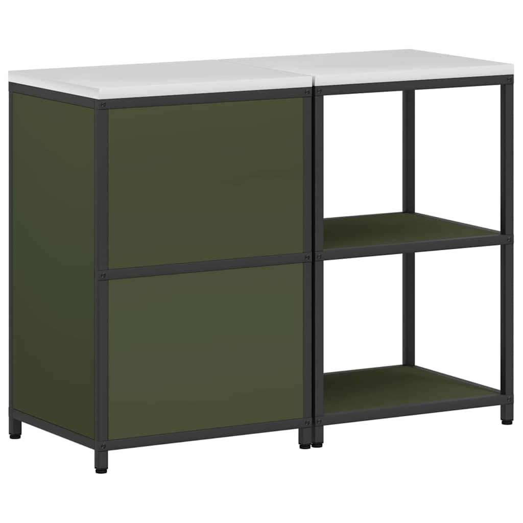 vidaXL Aufbewahrungsset für die Küche mit Regal 2 pcs Olive Grün