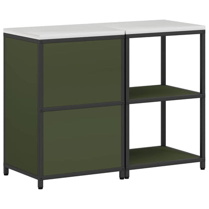 vidaXL Aufbewahrungsset für die Küche mit Regal 2 pcs Olive Grün