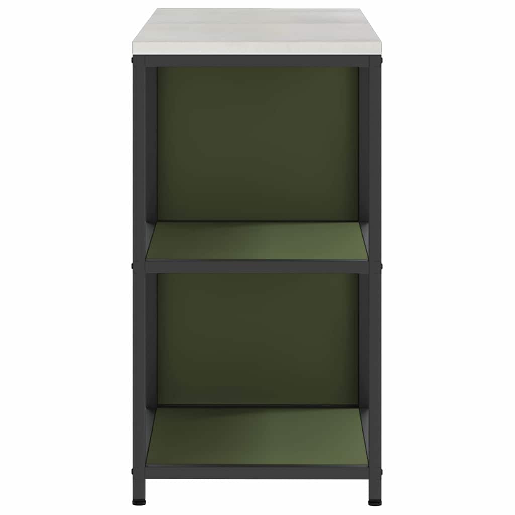 vidaXL Aufbewahrungsset für die Küche mit Regal 2 pcs Olive Grün