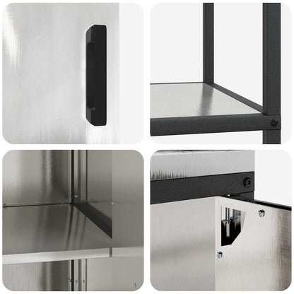 vidaXL Aufbewahrungsset für die Küche mit Regal 2 pcs Silber Edelstahl