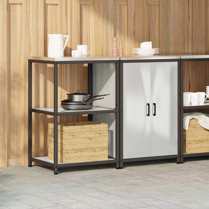 vidaXL Aufbewahrungsset für die Küche mit Regal 2 pcs Silber Edelstahl