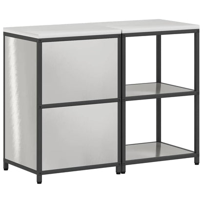 vidaXL Aufbewahrungsset für die Küche mit Regal 2 pcs Silber Edelstahl