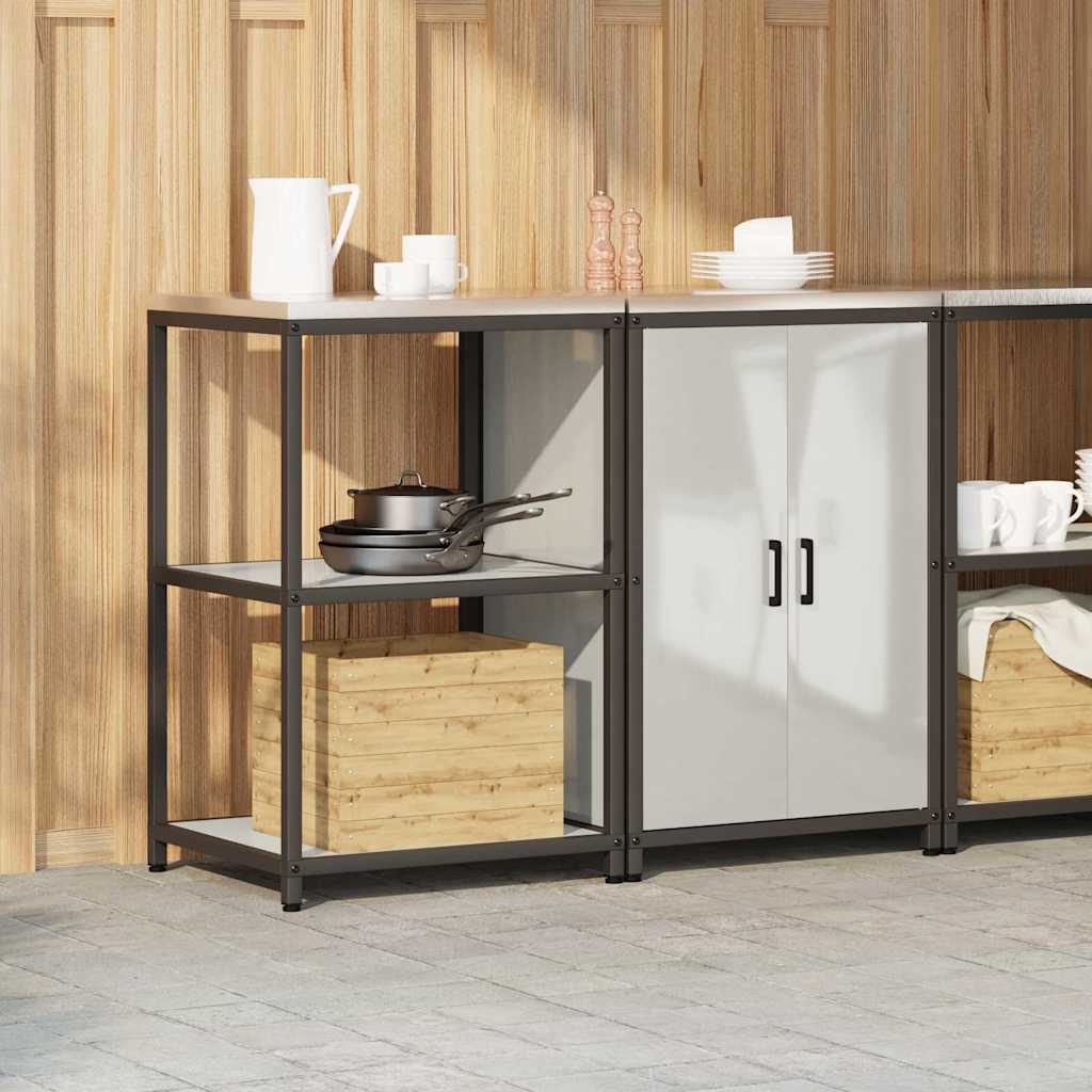 vidaXL Aufbewahrungsset für die Küche 2 pcs Silber Verzinkter Stahl