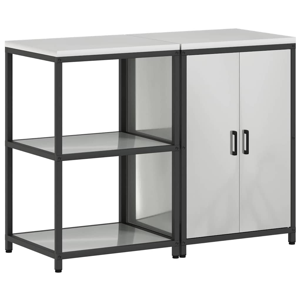 vidaXL Aufbewahrungsset für die Küche 2 pcs Silber Verzinkter Stahl