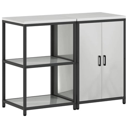 vidaXL Aufbewahrungsset für die Küche 2 pcs Silber Verzinkter Stahl